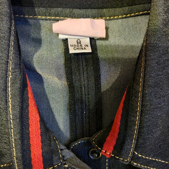 EUC Cache Black Raw Denim Button Front A-line Dress, 8 - Picture 5 of 11